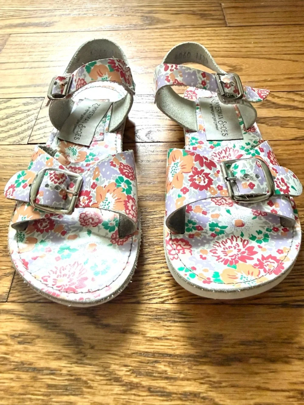 Zimmermann x Minnow Floral Kids Sandals Size 10 Peach Mint Lavender VGUC